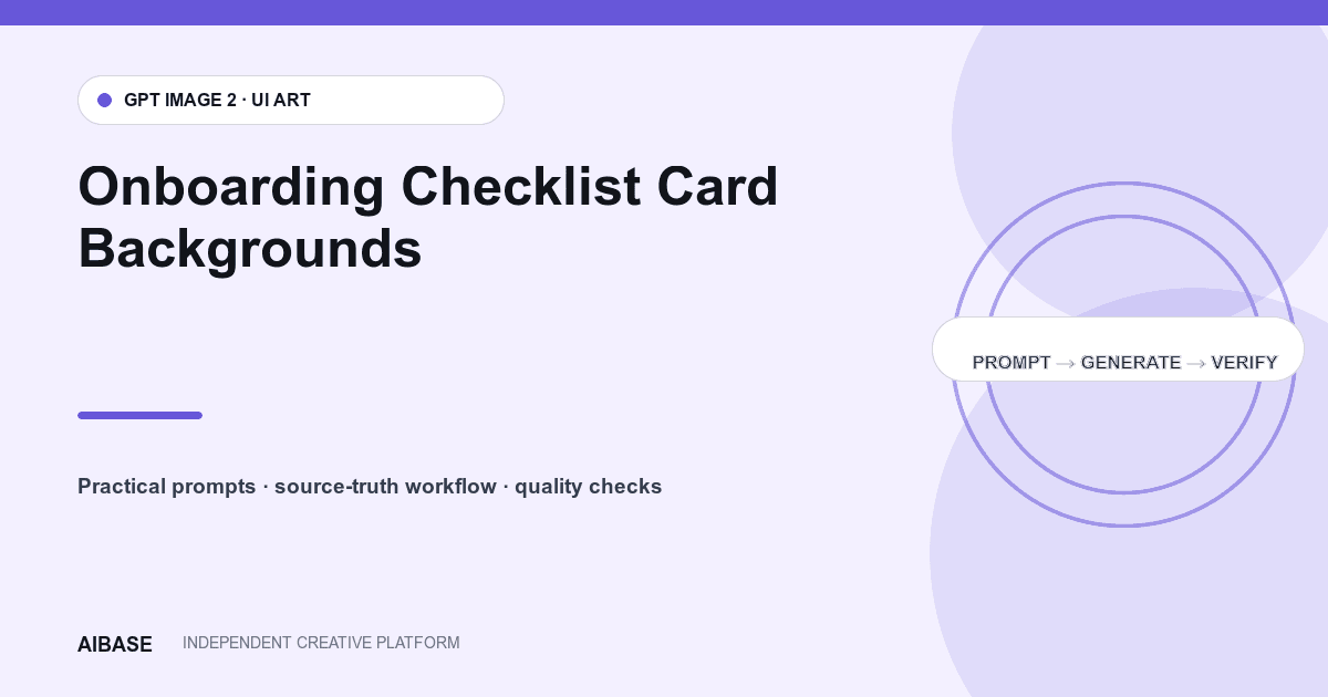 Onboarding checklist card background prompt guide cover