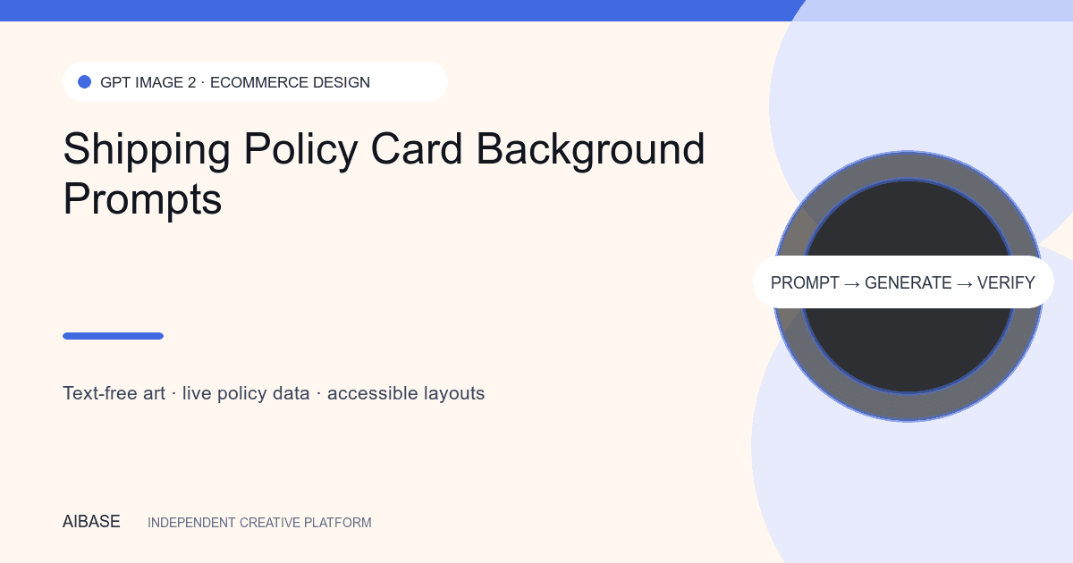 Ecommerce shipping policy card background prompt guide cover