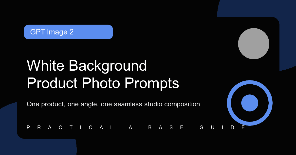 Clean white background product photo prompt examples