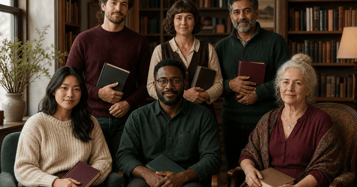 Book club group photo animation prompt guide cover