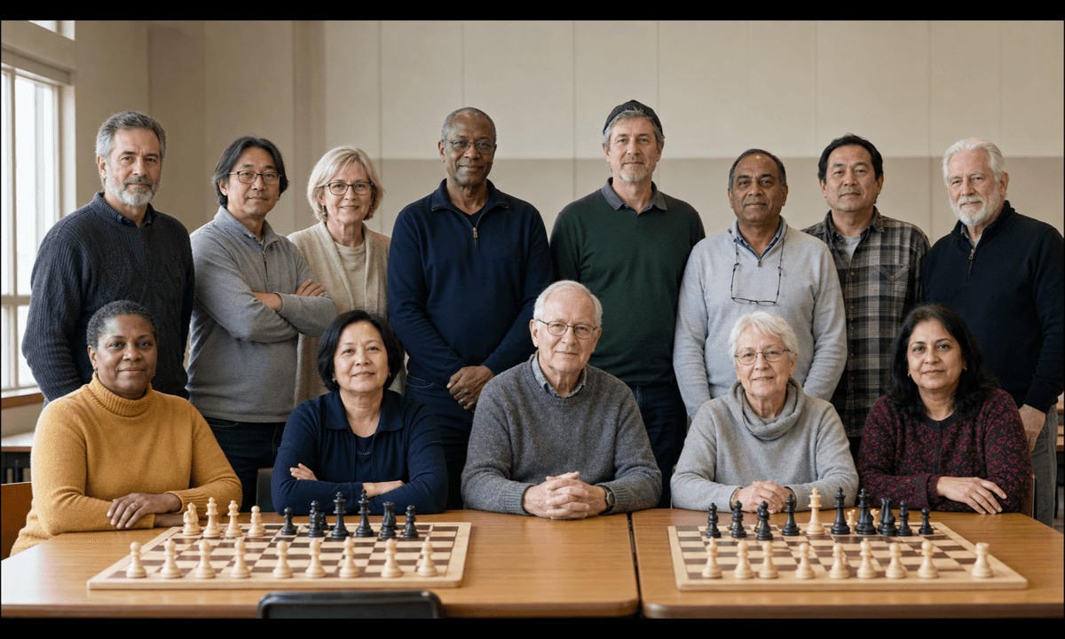 Chess club group photo animation prompt guide cover