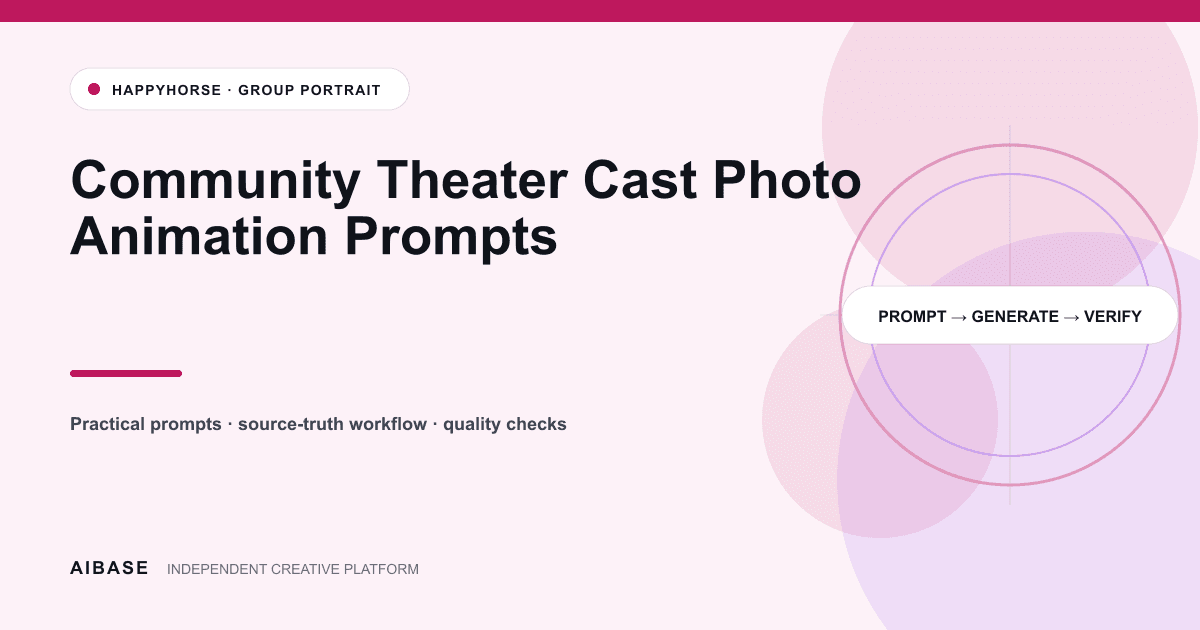 Community theater cast photo animation guide cover