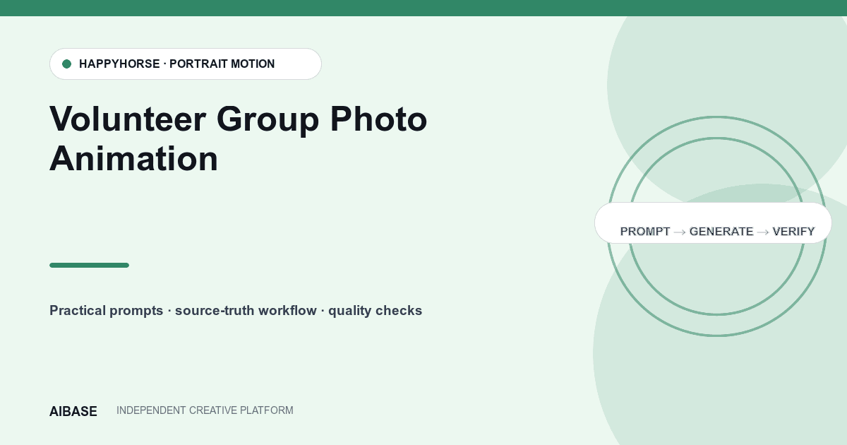Volunteer group photo animation prompt guide cover
