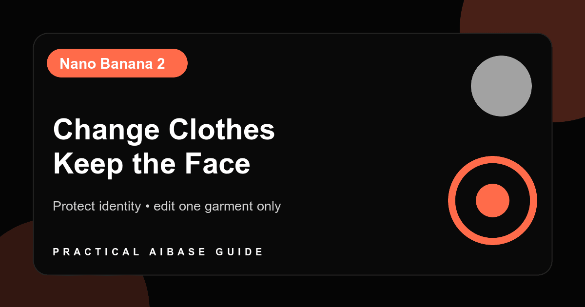 Nano Banana 2 change clothes and keep face prompt guide cover