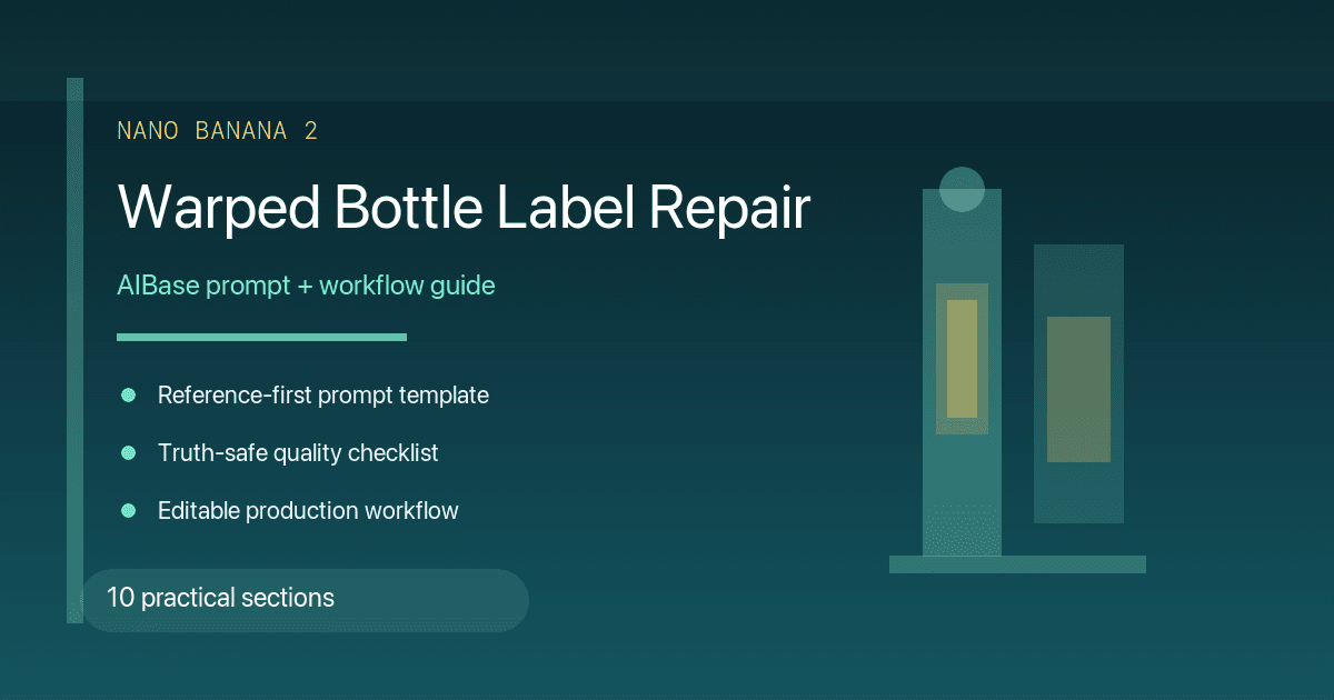 Warped bottle label product photo repair prompt guide cover