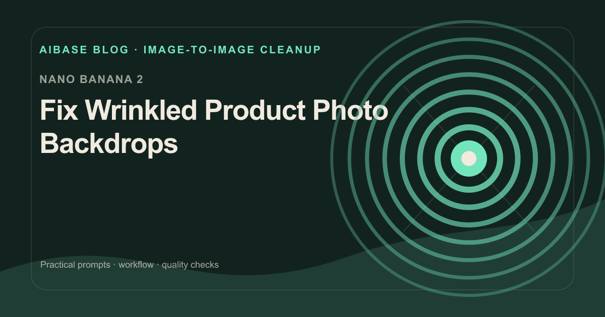 Wrinkled product photo backdrop cleanup prompt guide cover
