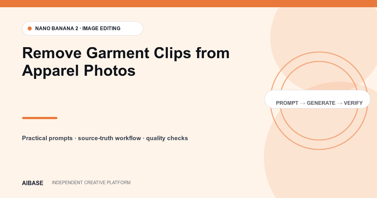 Garment clip removal from apparel photo prompt guide cover