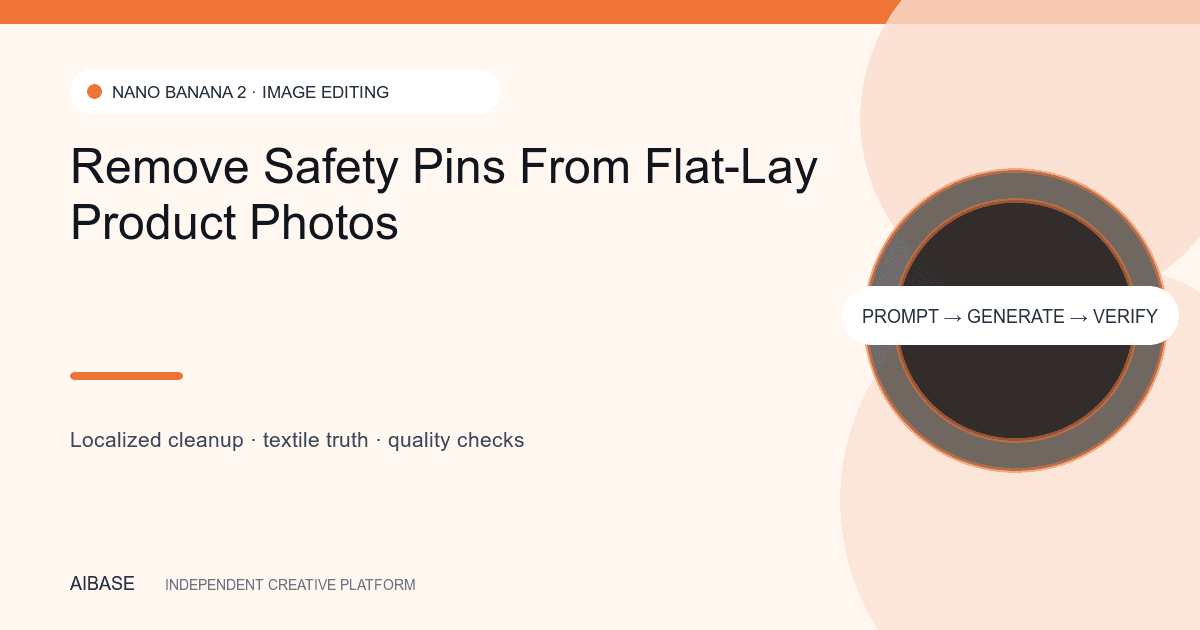 Flat-lay safety pin removal prompt guide cover