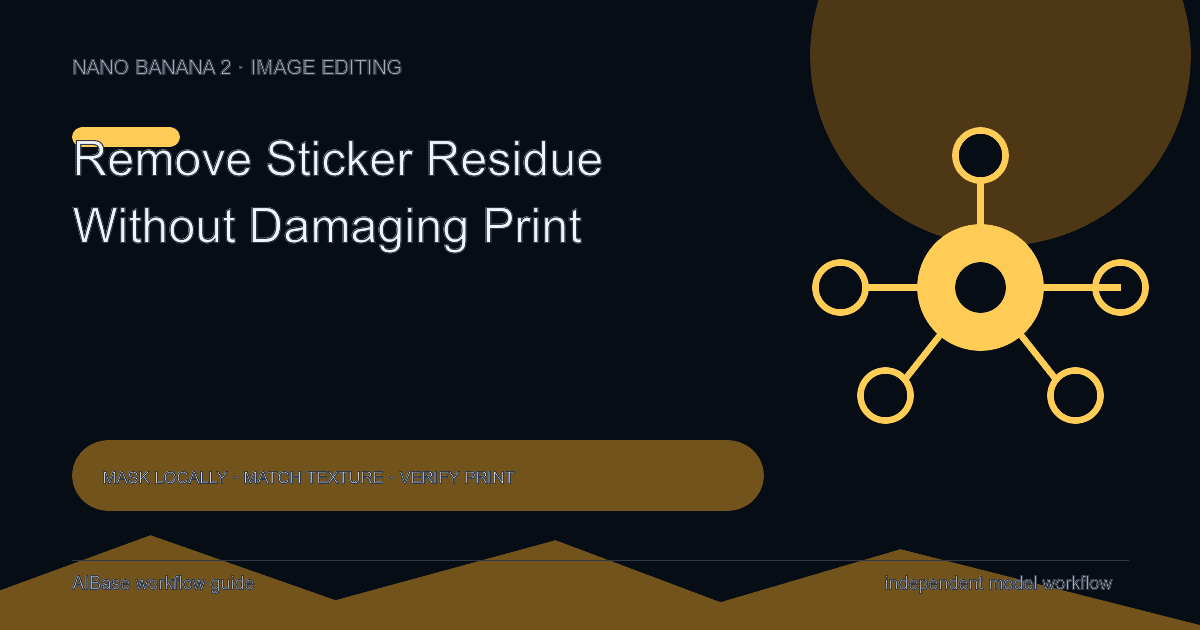 Nano Banana 2 sticker residue product photo cleanup guide cover