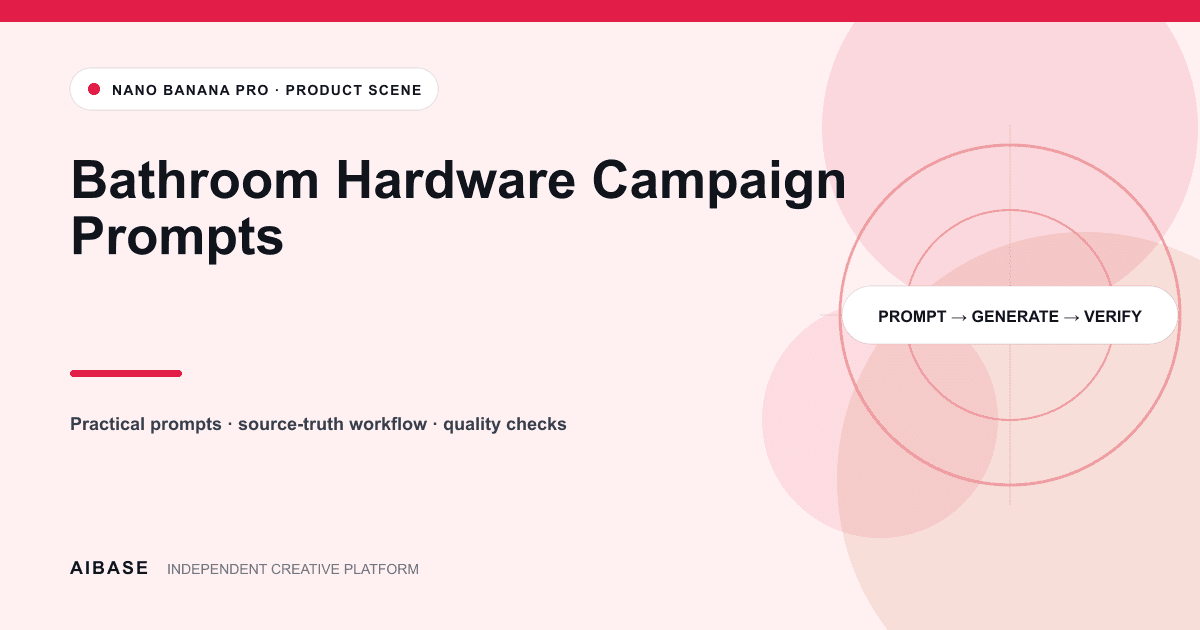Bathroom hardware campaign product scene prompt guide cover