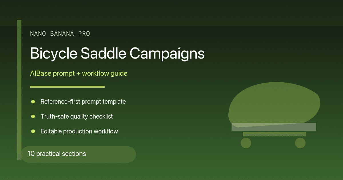 Bicycle saddle campaign product scene prompt guide cover