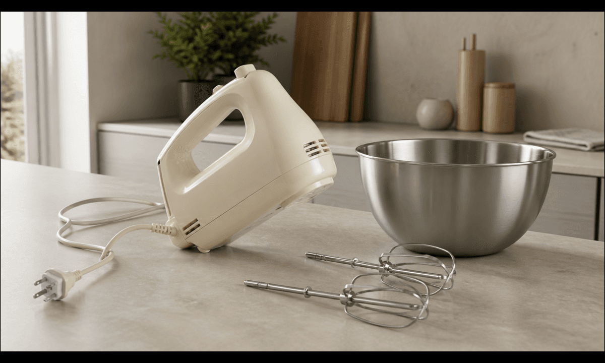 Hand mixer campaign product photo prompt guide cover