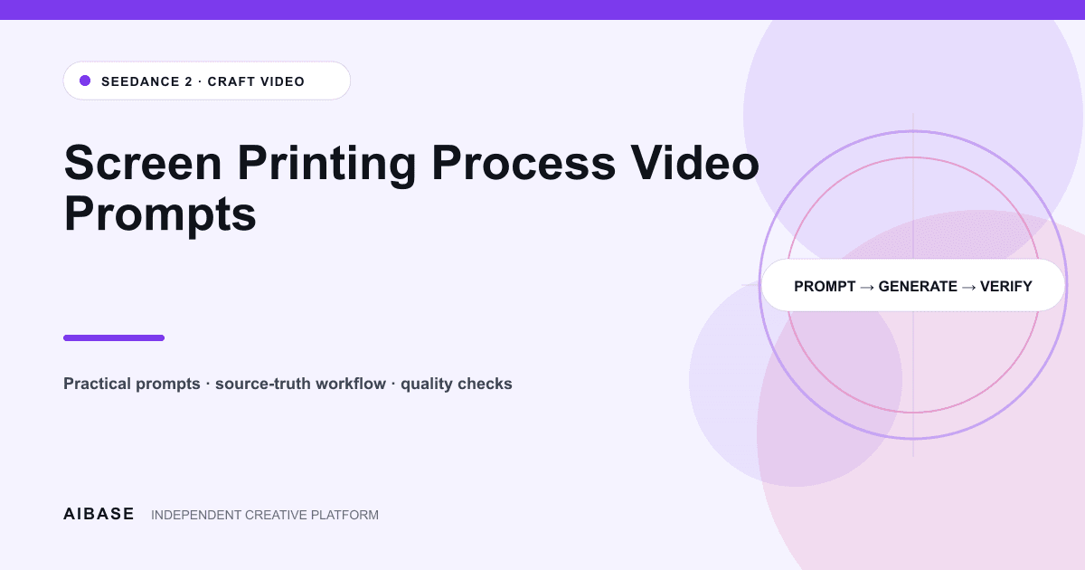 Screen printing process video prompt guide cover