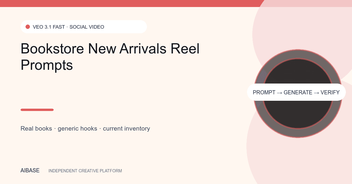 Bookstore new arrivals reel prompt guide cover