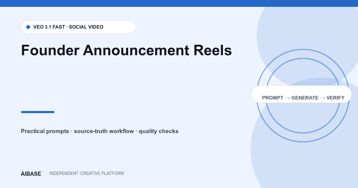Founder announcement reel prompt guide cover