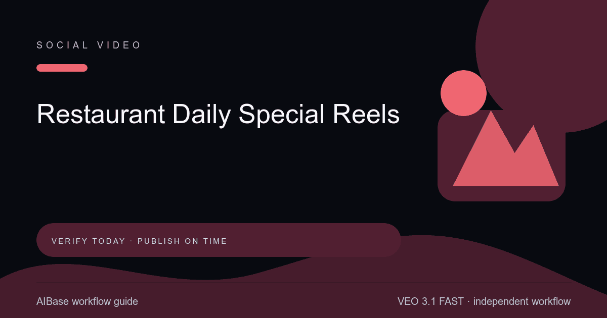 Veo 3.1 Fast restaurant daily special Reel guide cover