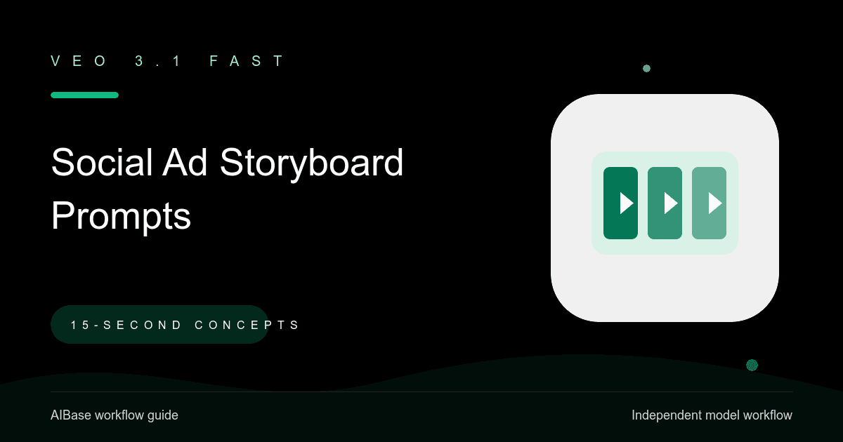 Veo 3.1 Fast social ad storyboard prompt guide cover