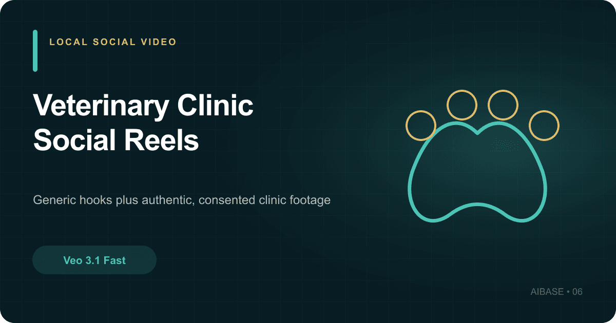 Veo 3.1 Fast veterinary clinic social reel prompt guide cover