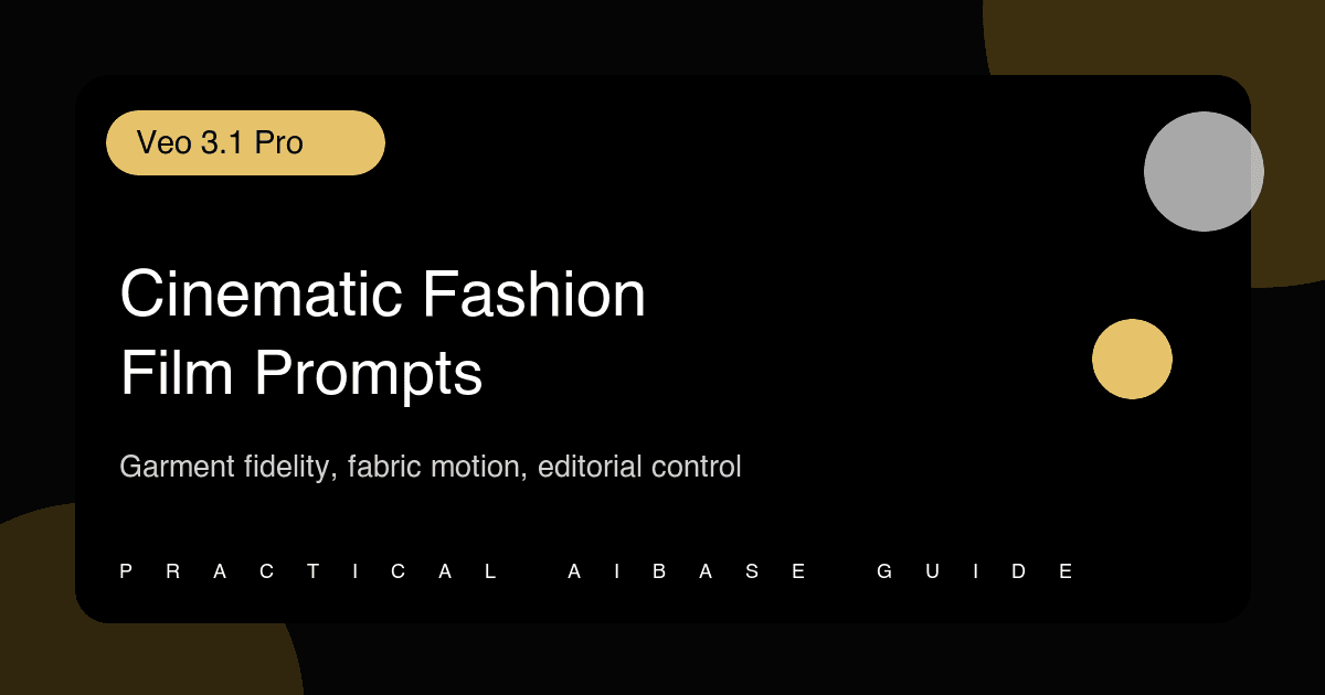 Veo 3.1 Pro cinematic fashion film prompt guide cover