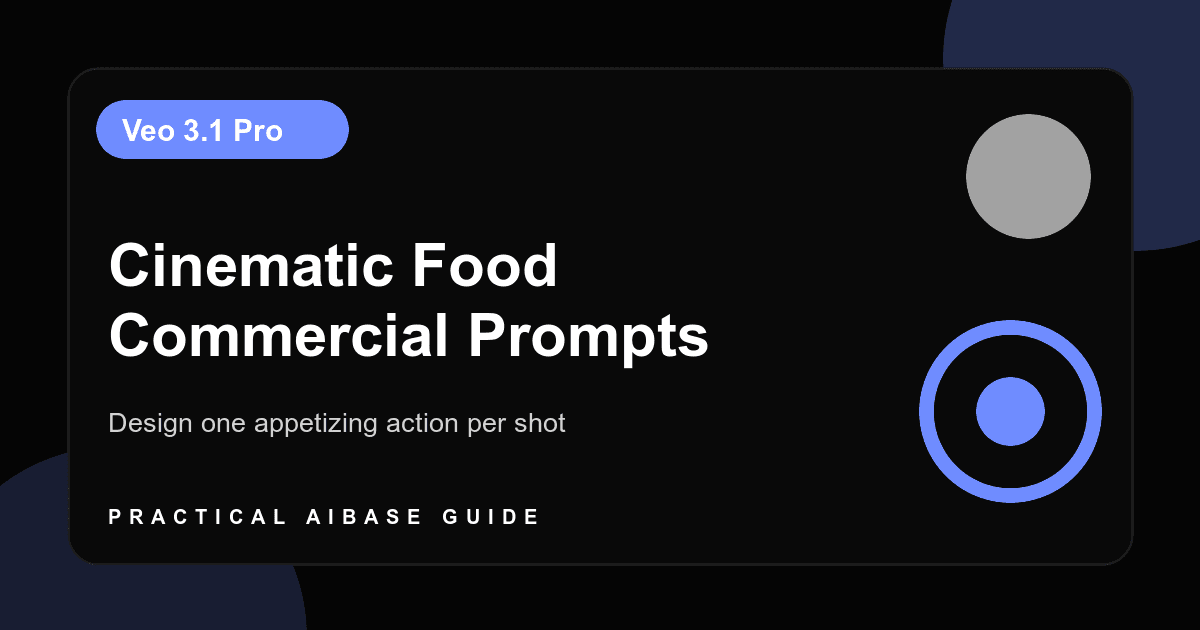 Veo 3.1 Pro cinematic food commercial prompt guide cover