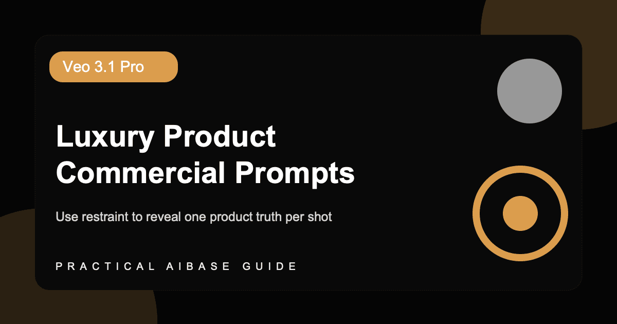 Veo 3.1 Pro luxury product commercial prompt guide cover
