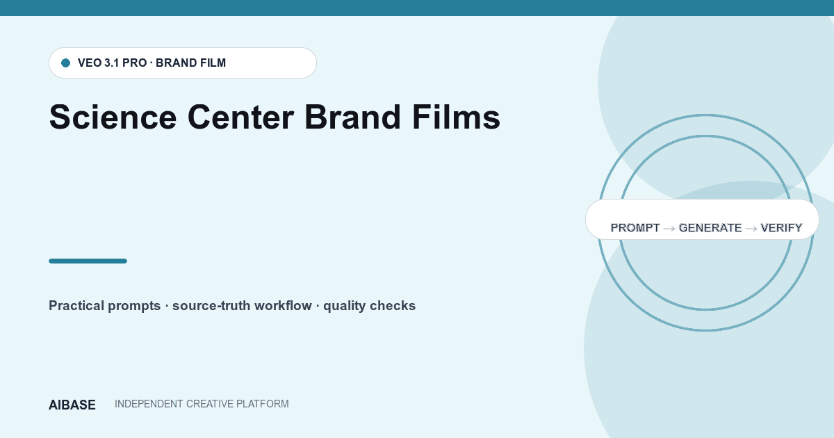 Science center brand film prompt guide cover