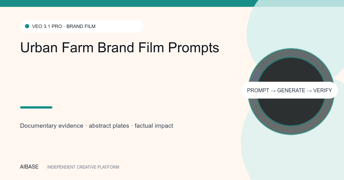 Urban farm brand film prompt guide cover