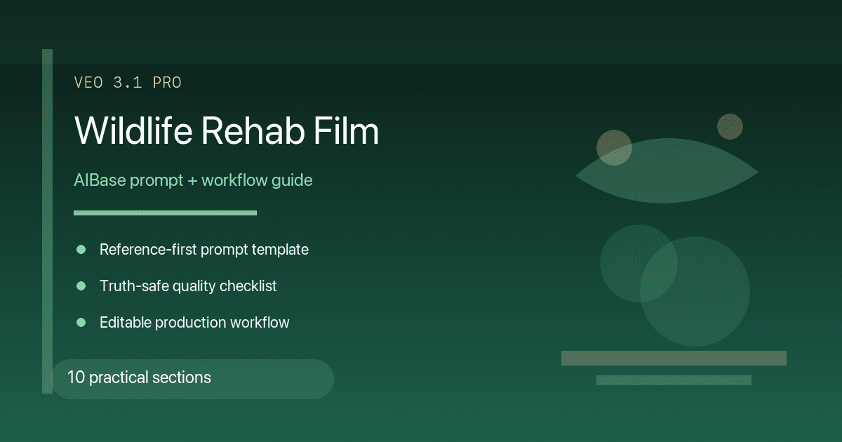 Wildlife rehabilitation brand film prompt guide cover