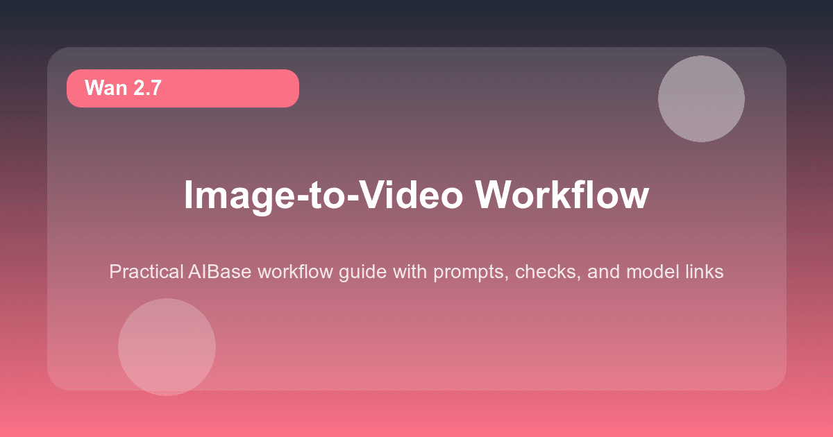 Wan 2.7 image to video workflow cover