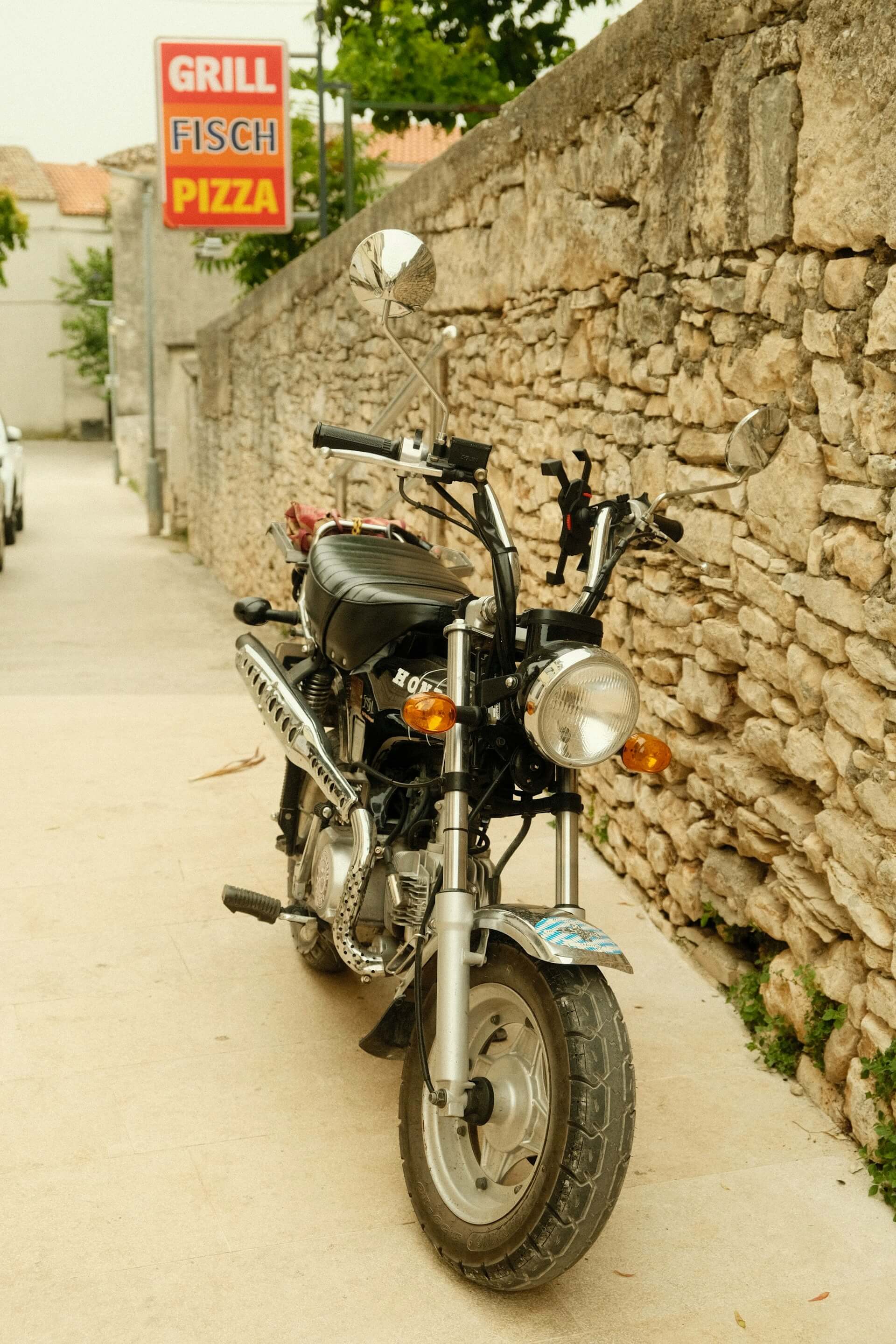 Motorcycle photograph before editing