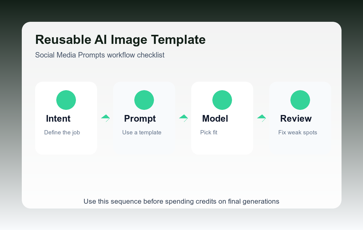 Social media AI image prompt workflow checklist