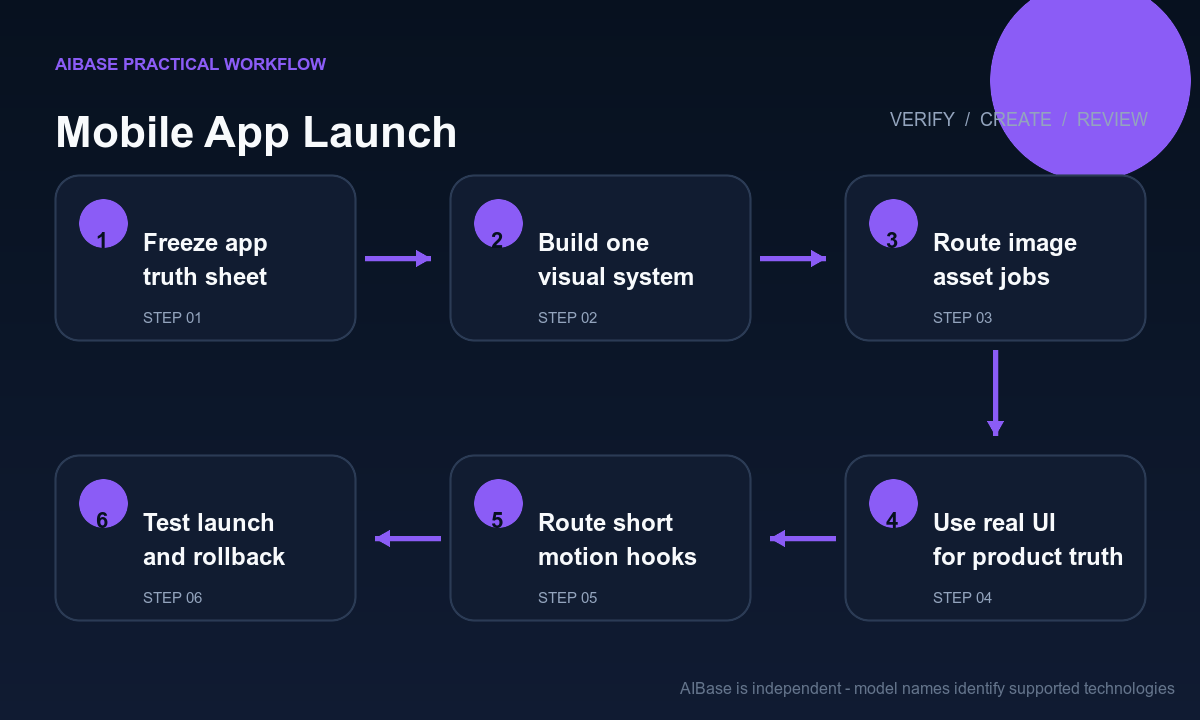 Freeze app truth build visual system route image variants and video composite real UI test launch measure workflow