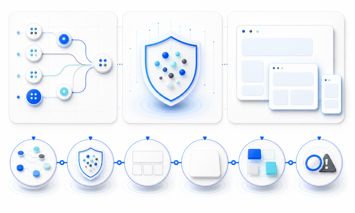 Map carrier states protect live event date location and action zones generate text free plates assemble trusted tracking UI test exceptions accessibility and stale data workflow