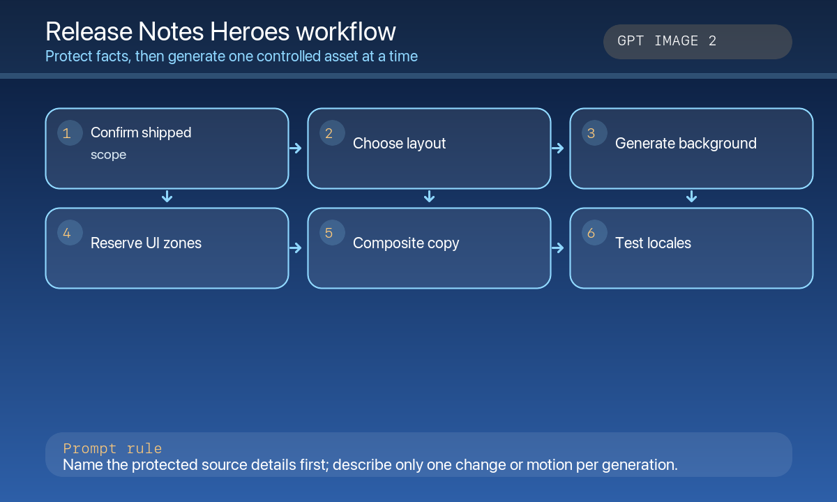 Confirm shipped feature choose changelog layout generate background reserve UI zones composite release notes workflow