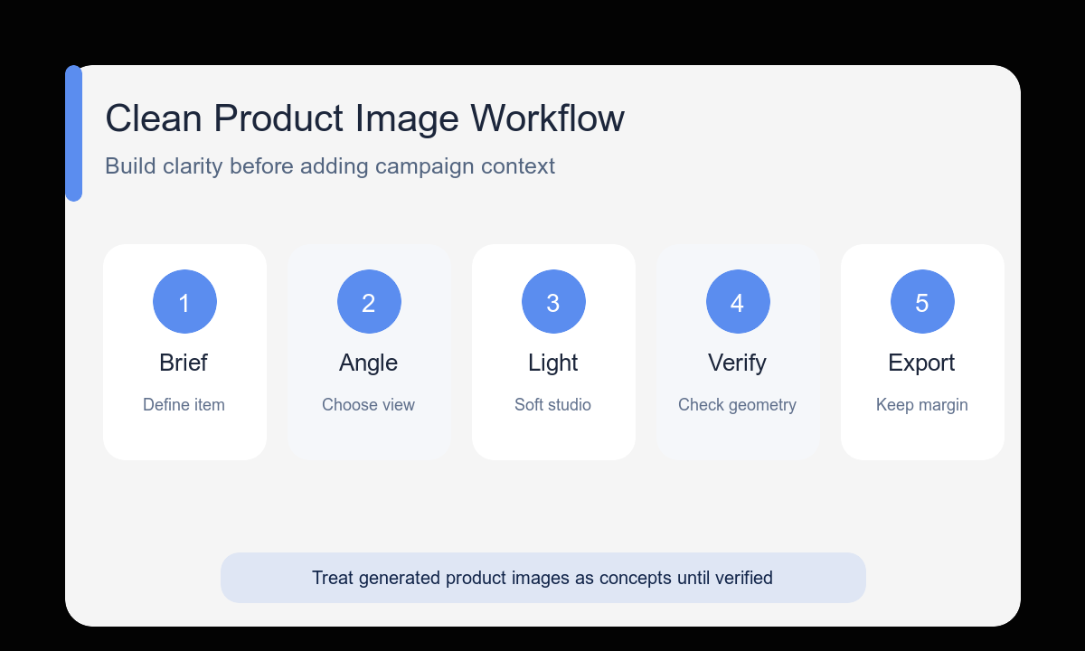 Brief angle light accuracy export product photo workflow