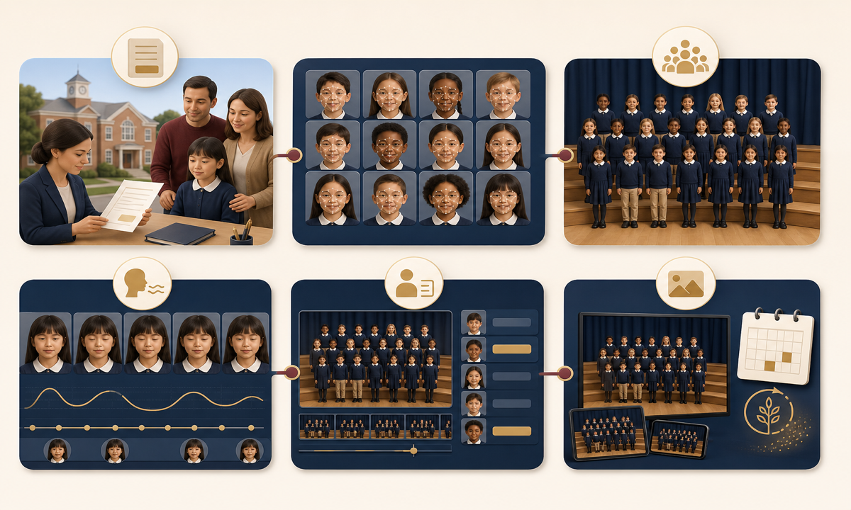 Verify school guardian and student consent inventory every face lock formation assign minimal motion inspect identity privacy and accessibility publish controlled animation workflow