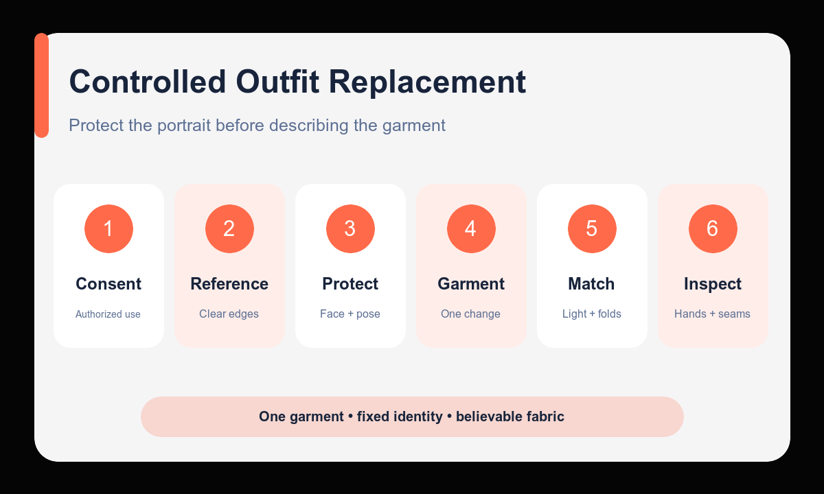 Consent reference protect garment match inspect outfit editing workflow