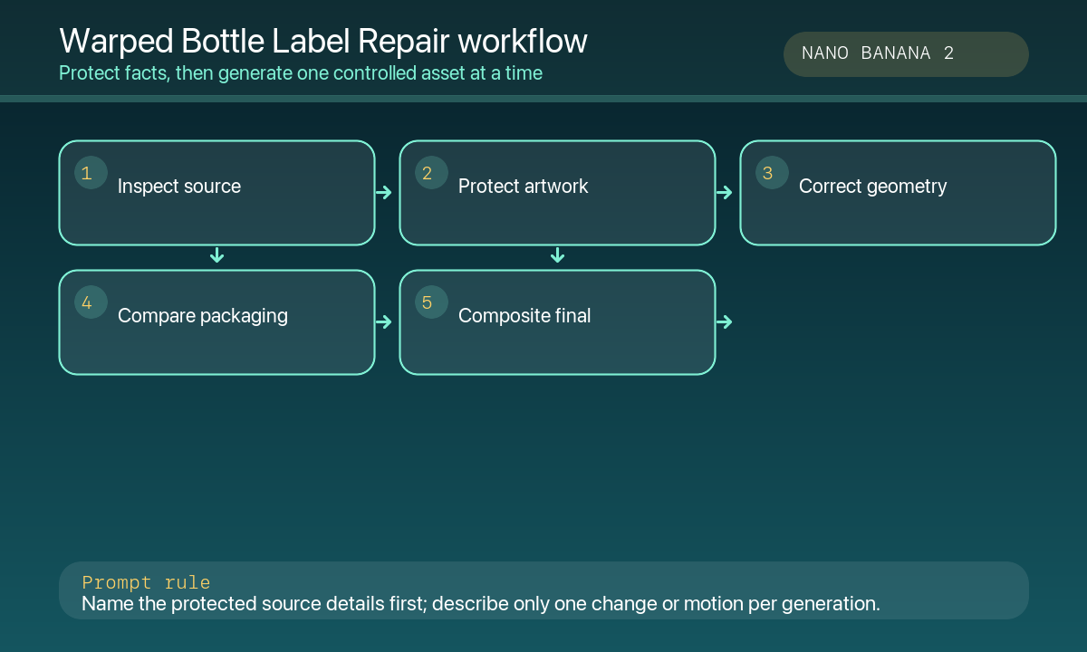 Inspect label source protect artwork correct geometry compare packaging composite final bottle workflow