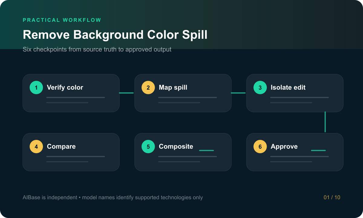 Verify material sample map spill isolate correction inspect transparency and export workflow