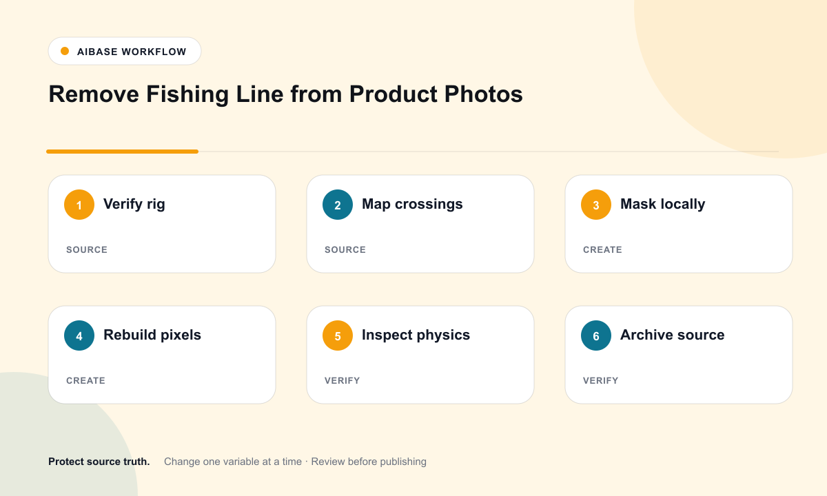 Verify setup map line and attachment mask locally rebuild background inspect product edges and shadow workflow