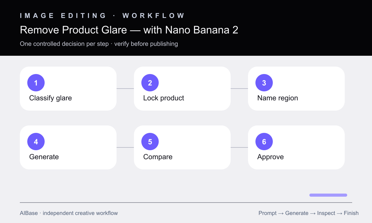 Classify glare protect product define edit generate compare approve glare removal workflow
