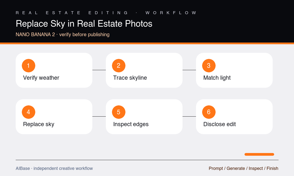 Verify weather mask skyline match light inspect disclose real estate sky replacement workflow