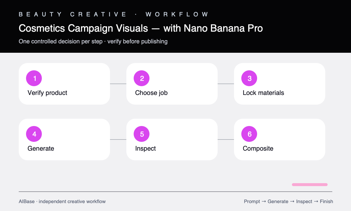 Verify product choose concept lock materials generate inspect cosmetics campaign workflow