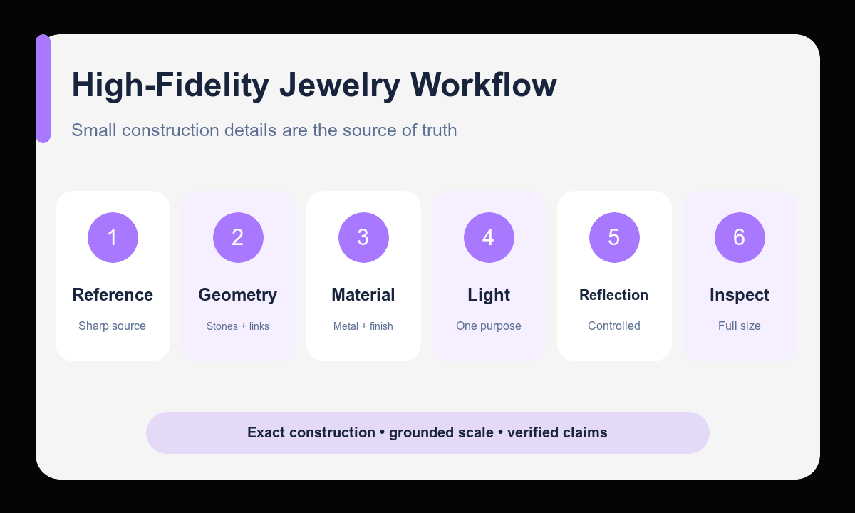 Reference geometry material light reflection inspect jewelry workflow