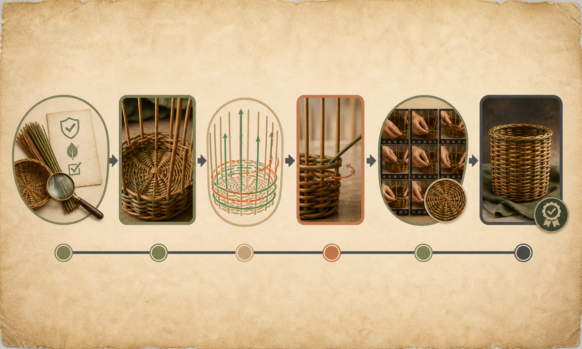 Verify maker material basket stage and rights map stakes weavers hand tool and tension choose one documented pass animate inspect contact structure and disclosure workflow