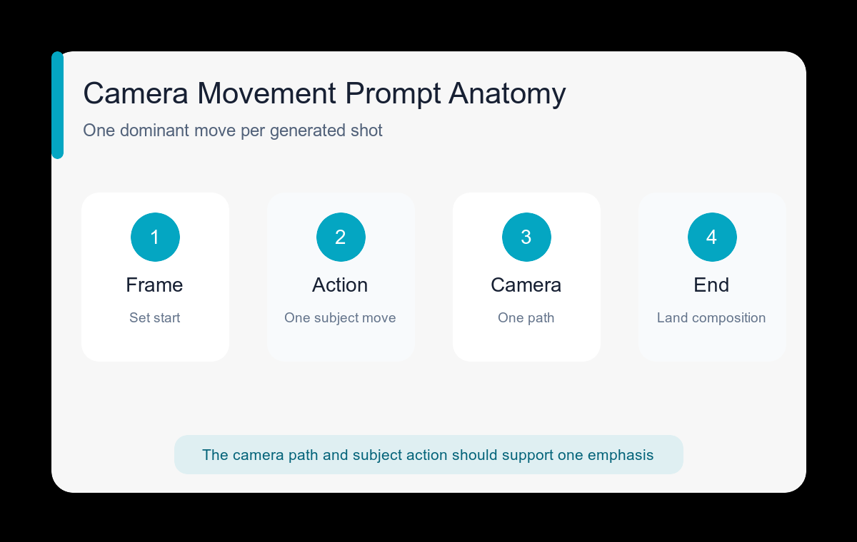 Camera movement prompt anatomy for AI video