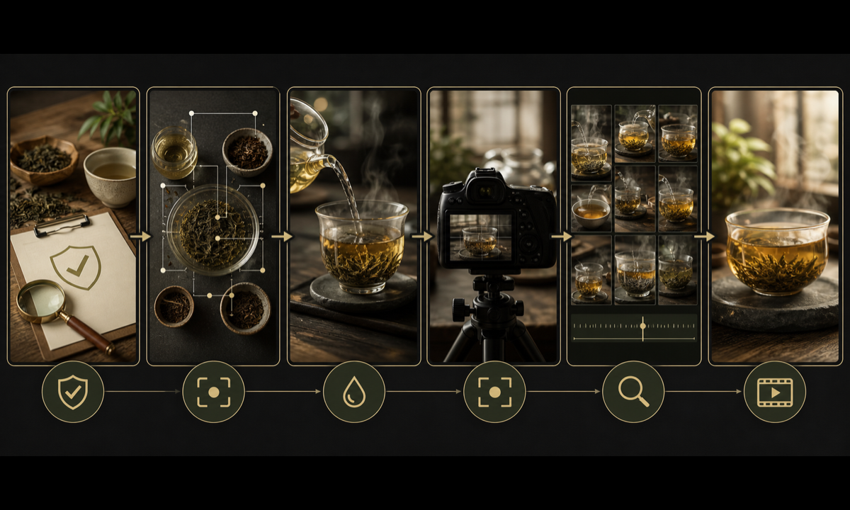 Verify tea stage map vessel and liquid choose one motion animate inspect caption workflow