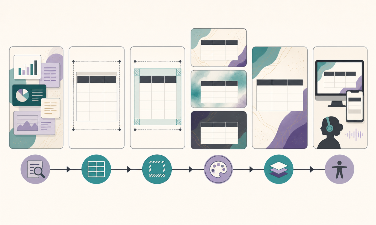 Freeze comparison question and evidence map table hierarchy generate low detail text free backgrounds assemble semantic cells sources and dates test mobile keyboard screen reader and updates workflow