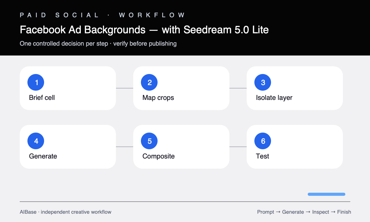 Brief crop isolate background generate composite test Facebook ad workflow