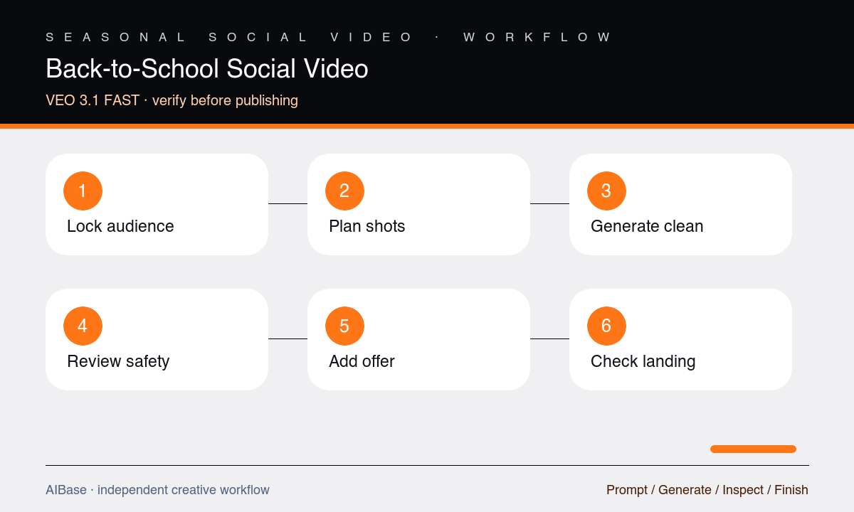 Verify audience storyboard generate review assemble disclose back-to-school video workflow